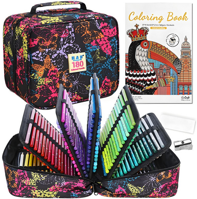 FOWOD 고품질 회화 소묘 색연필 세트 72색 120색 180색 전문가용 유성 색연필, 1세트