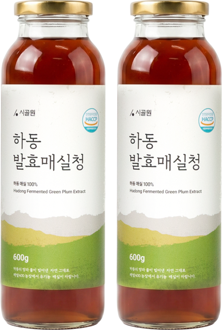 시골원 하동 발효 매실청 프리미엄 유기농 매실액, 2개, 600g