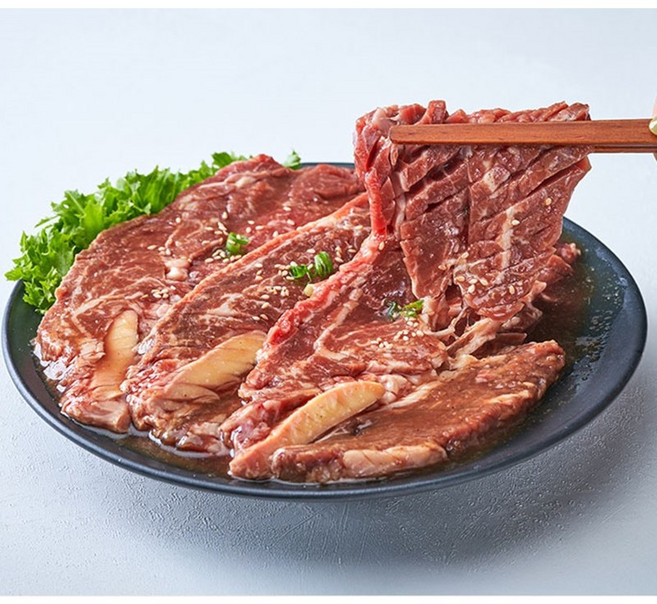 한지 꽃등심양념구이 꽃등심구이 소갈비 1.2kg, 1개