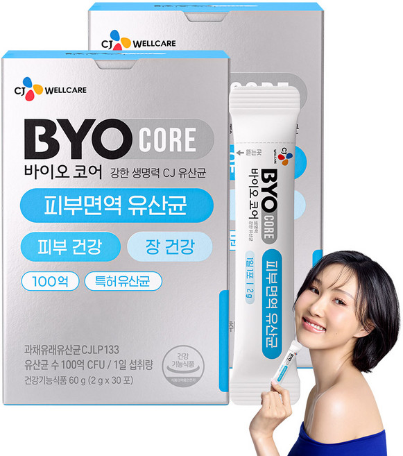 BYO 코어 피부면역 유산균 30p, 60g, 2개