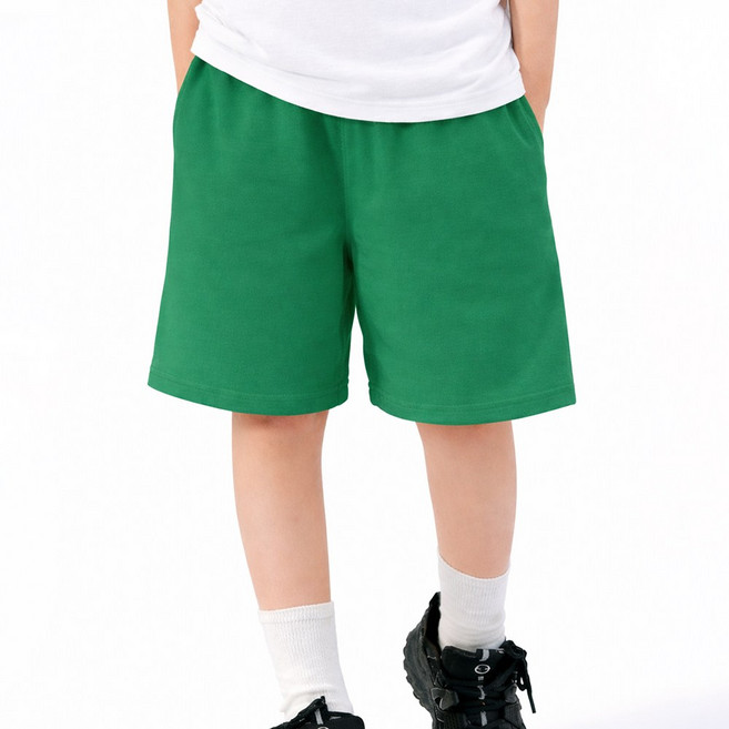 아이크레용 아동 주니어 순면워싱 10컬러 와이드핏 5부 트레이닝 밴딩 반바지