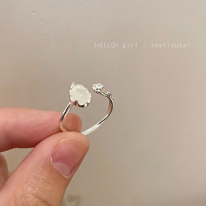月光石肌理紋戒指 2件套 女