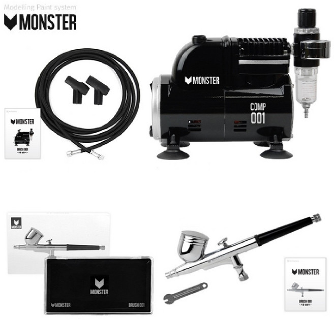 몬스터 에어브러쉬콤프레셔호스세트 스프레이부스 네일아트 취미 미술 용품, 스파맥스/에어브러쉬2호(DH-102), 1개
