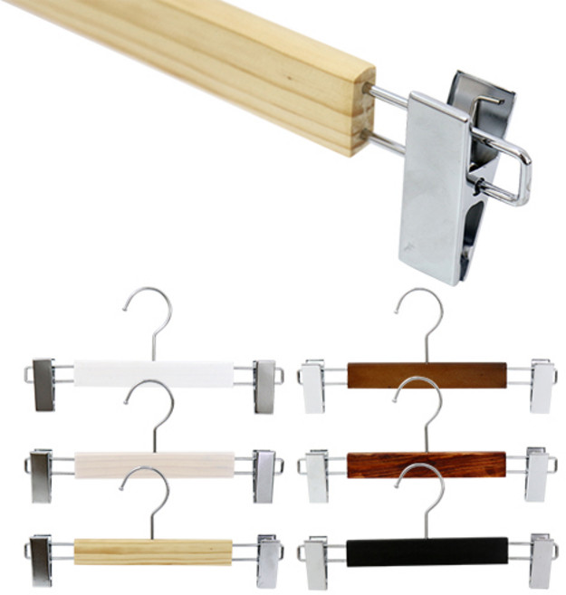 마다메이드 원목옷걸이 나무 베이직 바지걸이 공용 (10개), (블랙), 10개