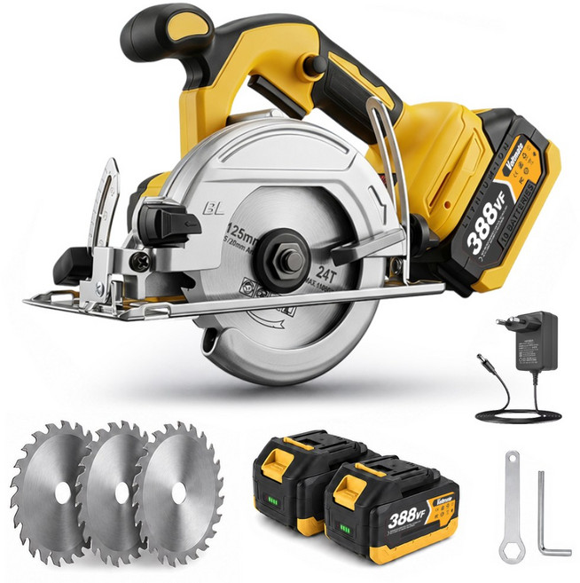 8위 - VoltMate 21V BLDC 브러시리스 무선 원형톱 8000RPM 충전식 절단기 목공 DIY도구 125M