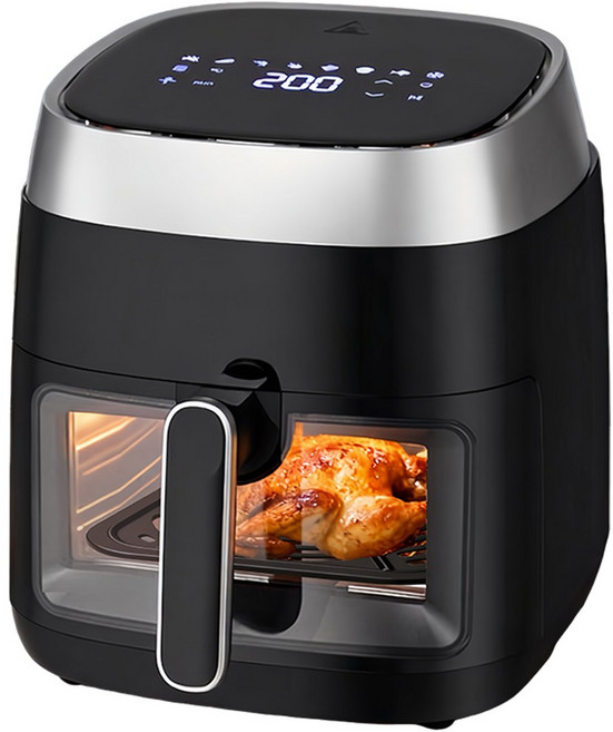 저소음 에어프라이어 8L 시각화 대용량, 블랙, AF-7001M
