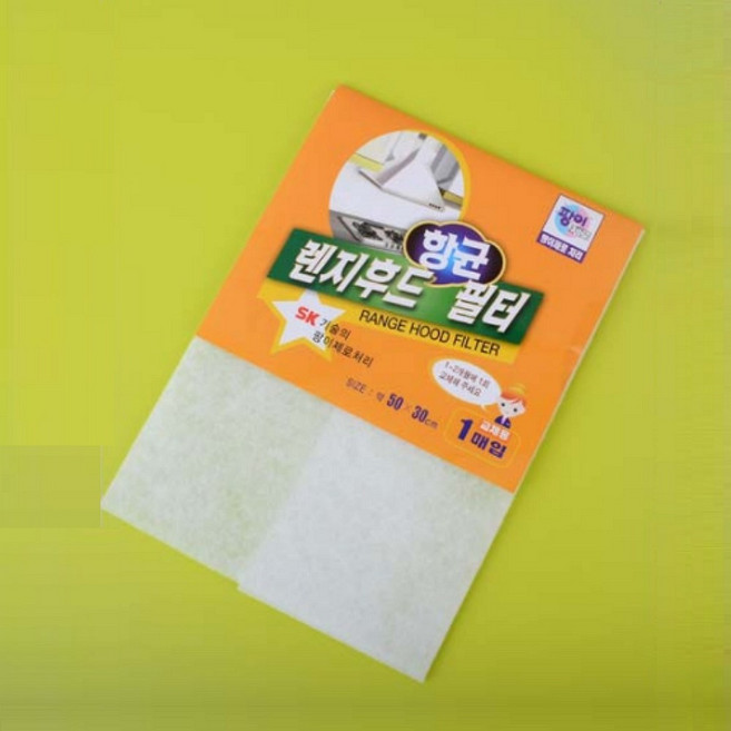 항균 렌지 후드 필터 환풍기 가스렌지 부직포 후드망 주방 닥트 기름때제거 청소 교체, 1개
