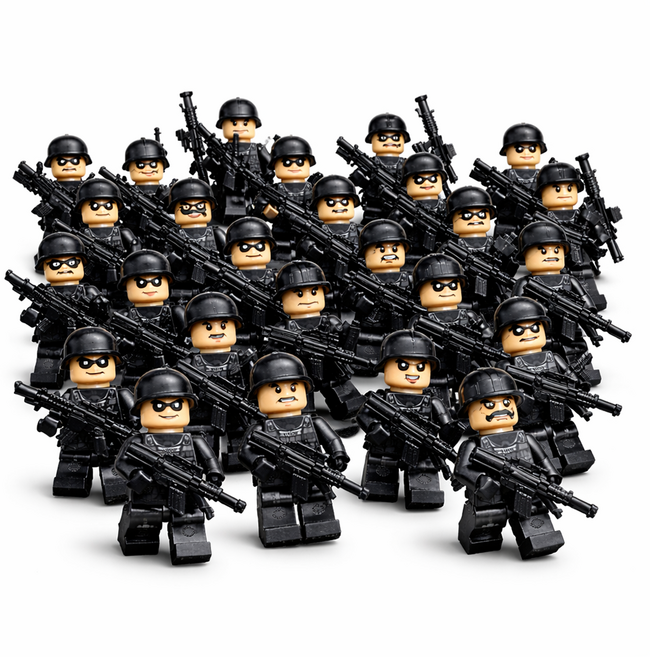 밀리터리 미니피규어 블럭 8종 랜덤 50개세트, 1세트, 혼합