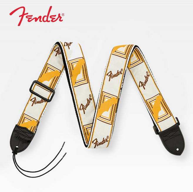 펜더 모노그램 기타 스트랩 어쿠스틱 통 베이스 일렉기타 코튼 멜빵 Fender MonoGrammed Guitar Strap, 1개