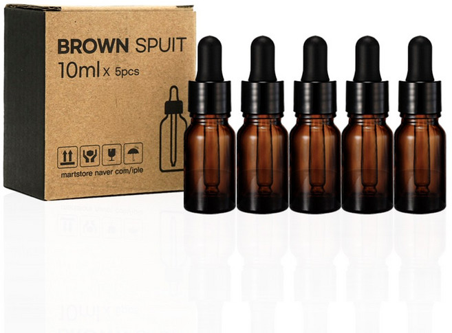 닥터보틀 갈색병 스포이드 유리용기, 스포이드 10ml, 5개, 브라운