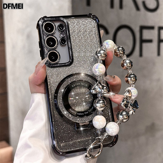 DFMEI 適用三星S25手機殼軟殼Galaxy S24ultra散粉支架手鍊保護套閨蜜女