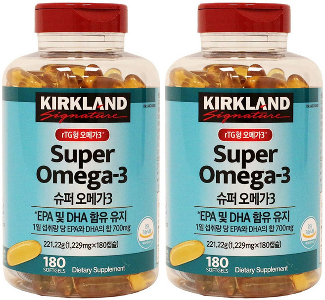 커클랜드 시그니춰 슈퍼 오메가3 x 2병, 180정, 2개