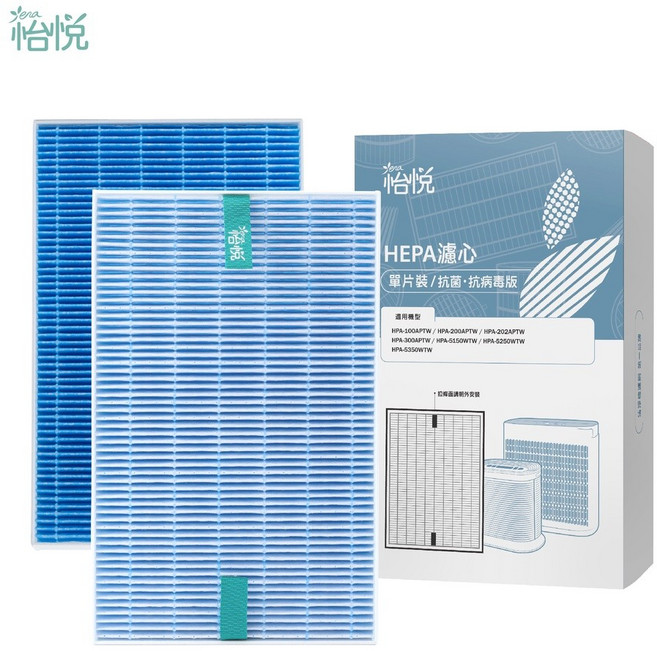 怡悅 HEPA 濾心 活性碳 濾網 HPA-100APTW HPA-5150WTW, 1個