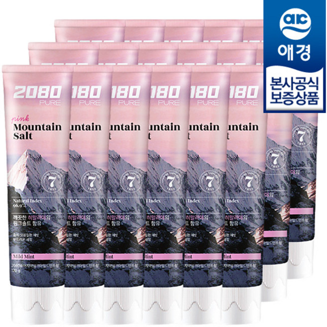 2080 퓨어 마운틴 핑크 솔트 치약, 150g, 18개