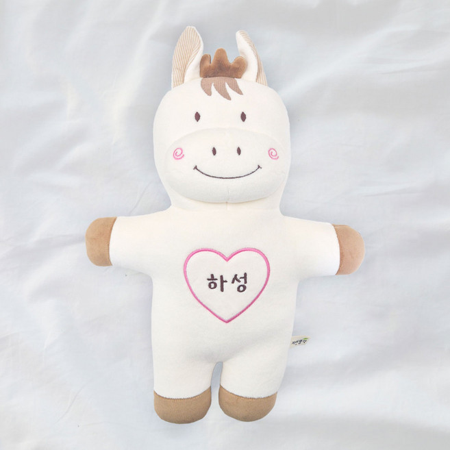 자연생각 아기 말띠 태명 애착인형, 말 L(아이보리), 대형타입2-데이지, 선물포장 패키지, 1개