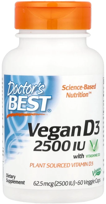 닥터스 베스트 Doctor's Best Vitashine D3 함유 비건 D3 2 500IU 베지 캡슐 60정121507원산지:기타, 1개 - 쿠팡