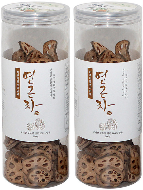지구마을 프리미엄 무농약 볶은 연근차, 2개, 200g, 1개입