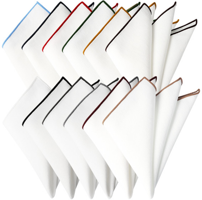 갤럽코르바타 화이트 솔리드 행커치프 01 (12컬러) 행거칩 행거치프 포켓칩 포켓치프 G4PE24001