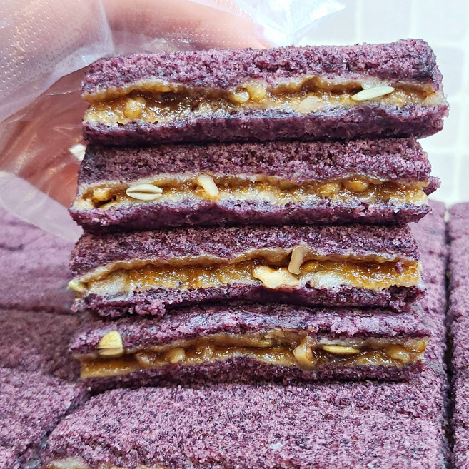 [흥부곳간] 호떡보다 더 맛있는 흑미꿀샌드 꿀설기 국내산 100% 흑미설기 아이간식 건강간식 꿀백설기 꿀떡, 90g, 30개