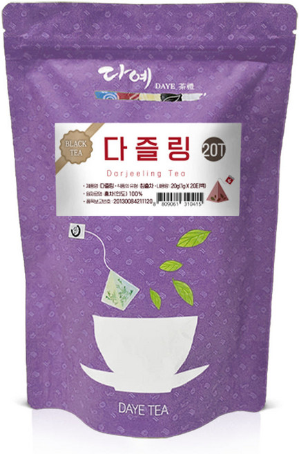 [본사직영] 다예 맛있는 홍차 다즐링 20티백 생분해 삼각티백, 1g, 20개입, 15개