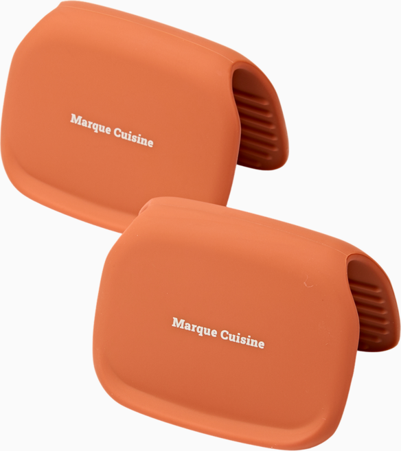 마르쿠진 완벽 열 차단 두꺼운 더블가드 실리콘 냄비 손잡이 2P 내열 주방장갑, 1세트, 벨벳레드