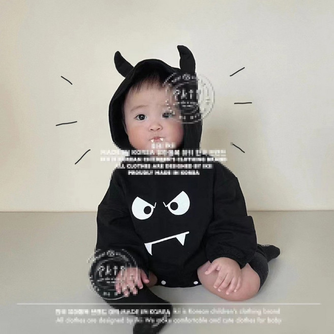 萬聖節嬰兒惡魔造型連身衣