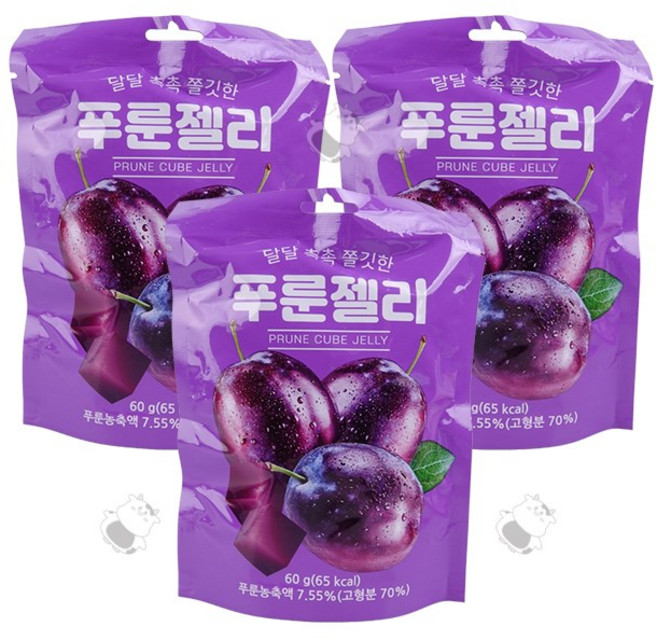 푸룬 큐브 젤리, 3개, 60g