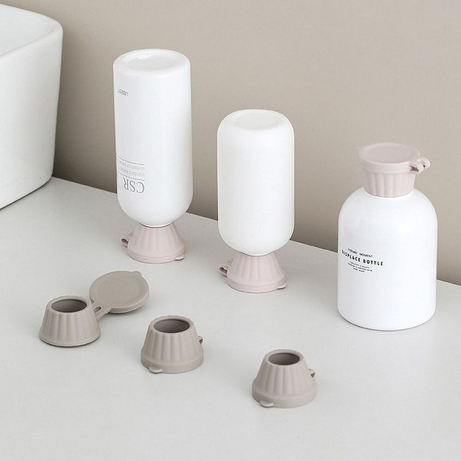 미즈코스 3p 프리미엄 새지않는 실리콘 거꾸로캡 누수없는 절약 뚜껑 마개 밀폐캡, 1개, 그레이