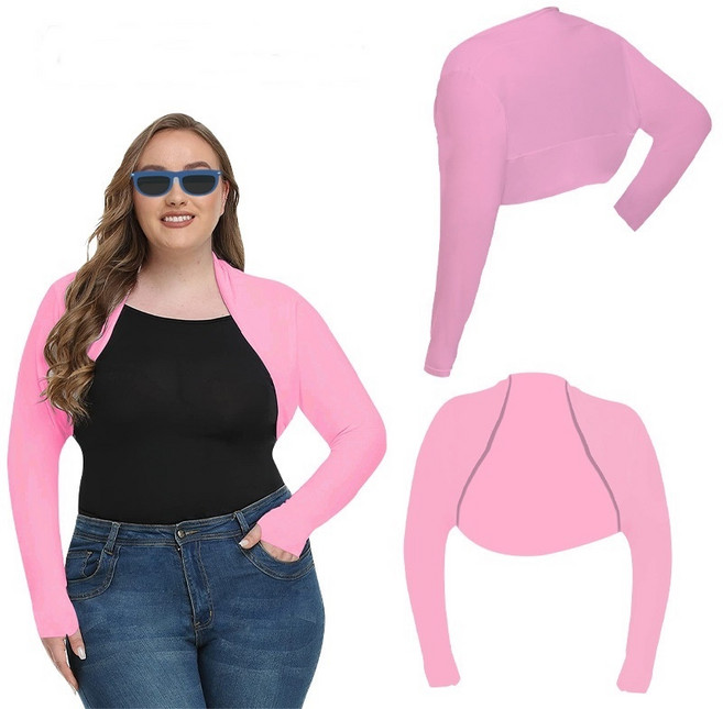 女款長袖防曬連肩罩衫-加大碼可穿