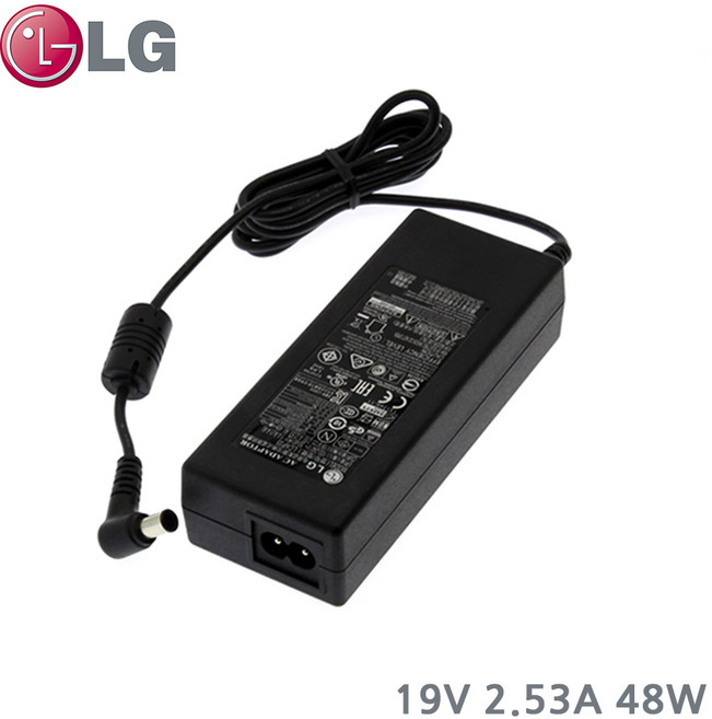 LG 정품 19V 2.53A 48w 모니터 분리형 충전어댑터 외경 6.5mm DA-48G19, 1개