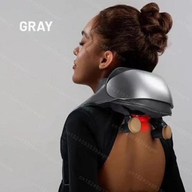 휴대용 미니 릴랙서 준설 주무르기 스마트 전기 랩 온열 사다리꼴 근육 목 다기능 지압 마사지 숄 신제품, 없음, 2) Grey