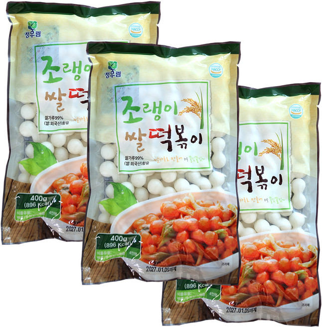 산돌식품 청우림 쫄깃쫄깃한 꼬마 쌀떡볶이, 3개, 400g