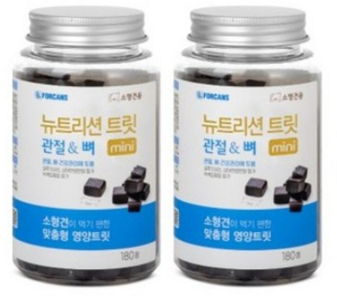 포켄스 강아지 뉴트리션 트릿 미니 영양제, 180정, 뼈/관절강화, 2개