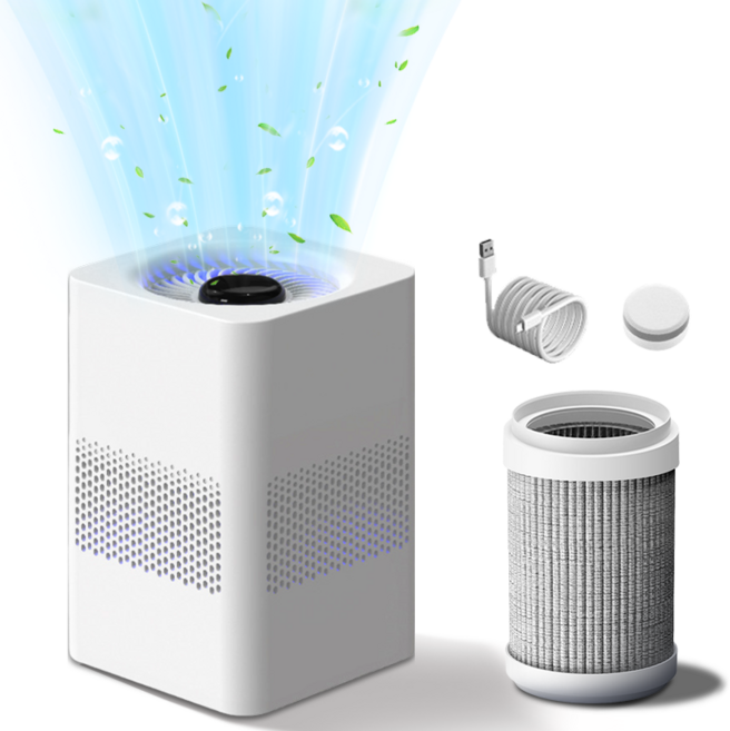 Darlisex 공기청정기 저소음 음이온 원룸 소형 미니 공기청정기, 화이트, 1