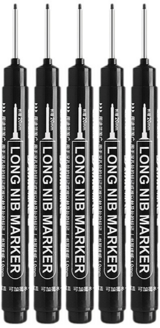 일상채움 공업용 산업용 작업용 20mm 긴촉 마카펜 5개 세트, 1세트, 블랙