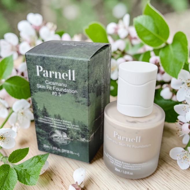 [라이트세미매트] 파넬 시카마누 스킨 핏 파운데이션 30ml 3컬러 중 택1 산뜻한마무리감 얇고 가벼운사용감 끈적임X 퍼펙트피니쉬 얇게밀착 24시간지속 이지블렌딩 저자극, 0.5호, 1개