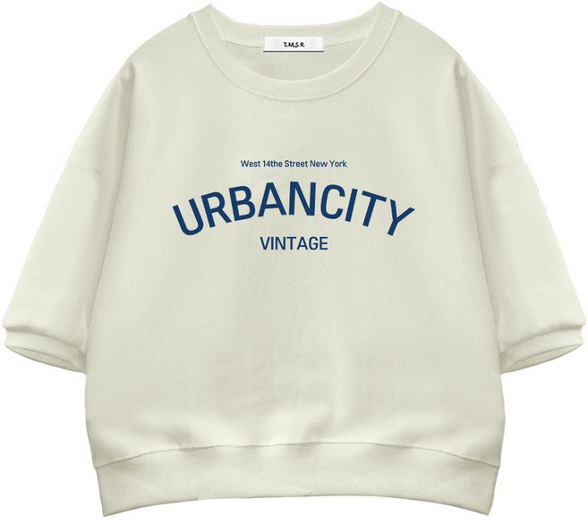 토르소 TSF 어반시티 세미크롭 오버핏 반팔 맨투맨