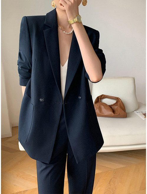 【英倫氣質】女西裝套裝 西服套裝 休閒西裝 通勤西裝 職業套裝 兩件套 垂感面料 修身顯瘦 日常通勤 面試職場