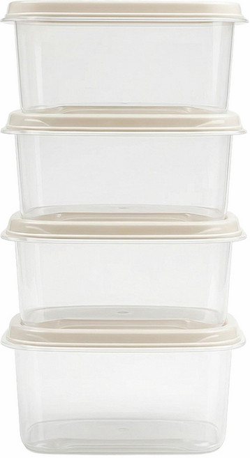 DAMDA 담다프레시 밀폐용기 세트 전자레인지 냉동냉장 용기, 소형 550ml*4p, 1세트