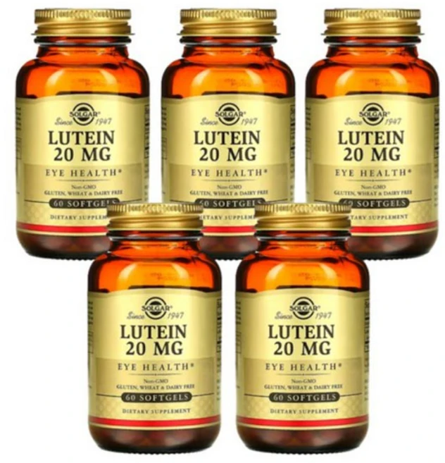 솔가 루테인 20mg 소프트젤, 60정, 5개 - 쿠팡