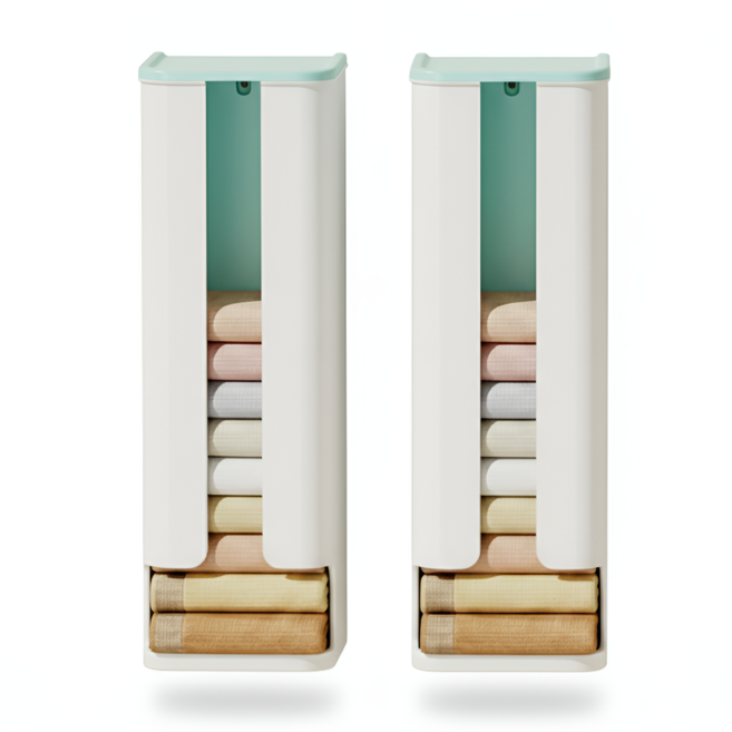 러슈브 부착식 공간절약 속옷 양말 정리 보관함, 2개, 그린