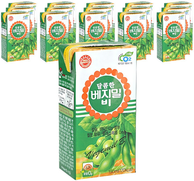 베지밀 비 달콤한 두유, 190ml, 16개