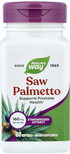 Nature's Way Saw Palmetto 160 mg per serving 네이처스 웨이 쏘팔메토 소프트젤 60정, 60캡슐 1개, 1개 - 쿠팡