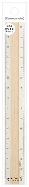 미도리 알루미늄 우드 자 15cm, 1개, 아이보리