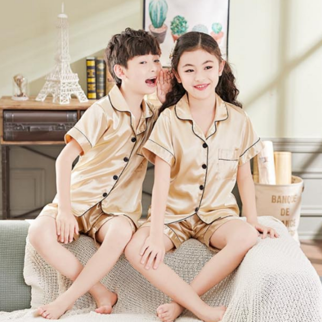 LOBEE 키즈여름잠옷 실크파자마상하의세트 초등학생 유아 유치원