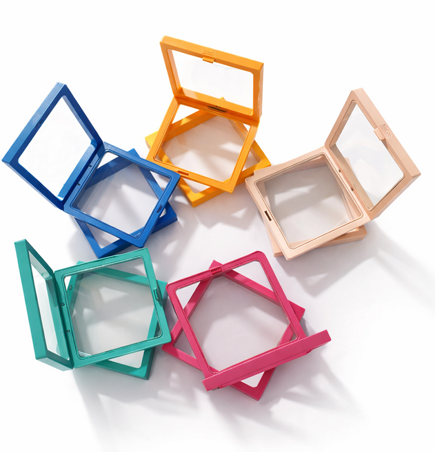 감성채움 투명보관 비닐액자 굿즈 메달 코인 뱃지 기념품보관 전시케이스, 오렌지2+블루2+연핑크2+로즈레드2+그린2