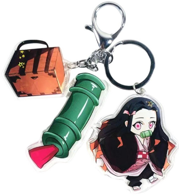 귀멸의칼날 키링 굿즈 일륜도 귀칼 귀살대 무한성 컬렉션 세트 아크릴 키홀더 열쇠고리, 네즈코(B)