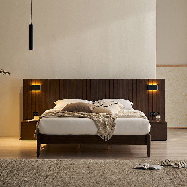 삼익가구 모네어 호텔 원목 침대 SS Q LK, 02. 월넛_매트제외