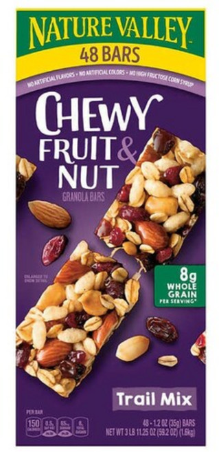 Nature Valley 네이쳐밸리 츄이 후르츠 앤 넛 그래놀라 바 트레일 믹스 35g x 48바 Granola, 48팩