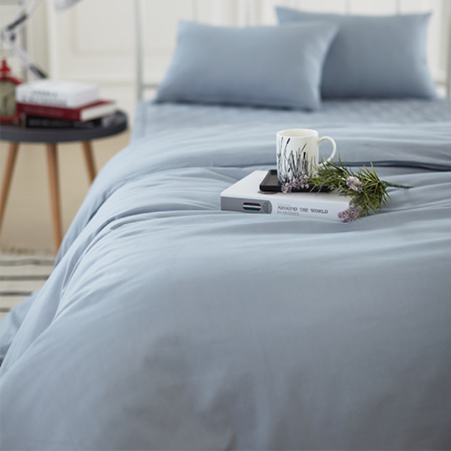 국내제작 사계절 순면 누빔 이불커버, 퓨어그레이